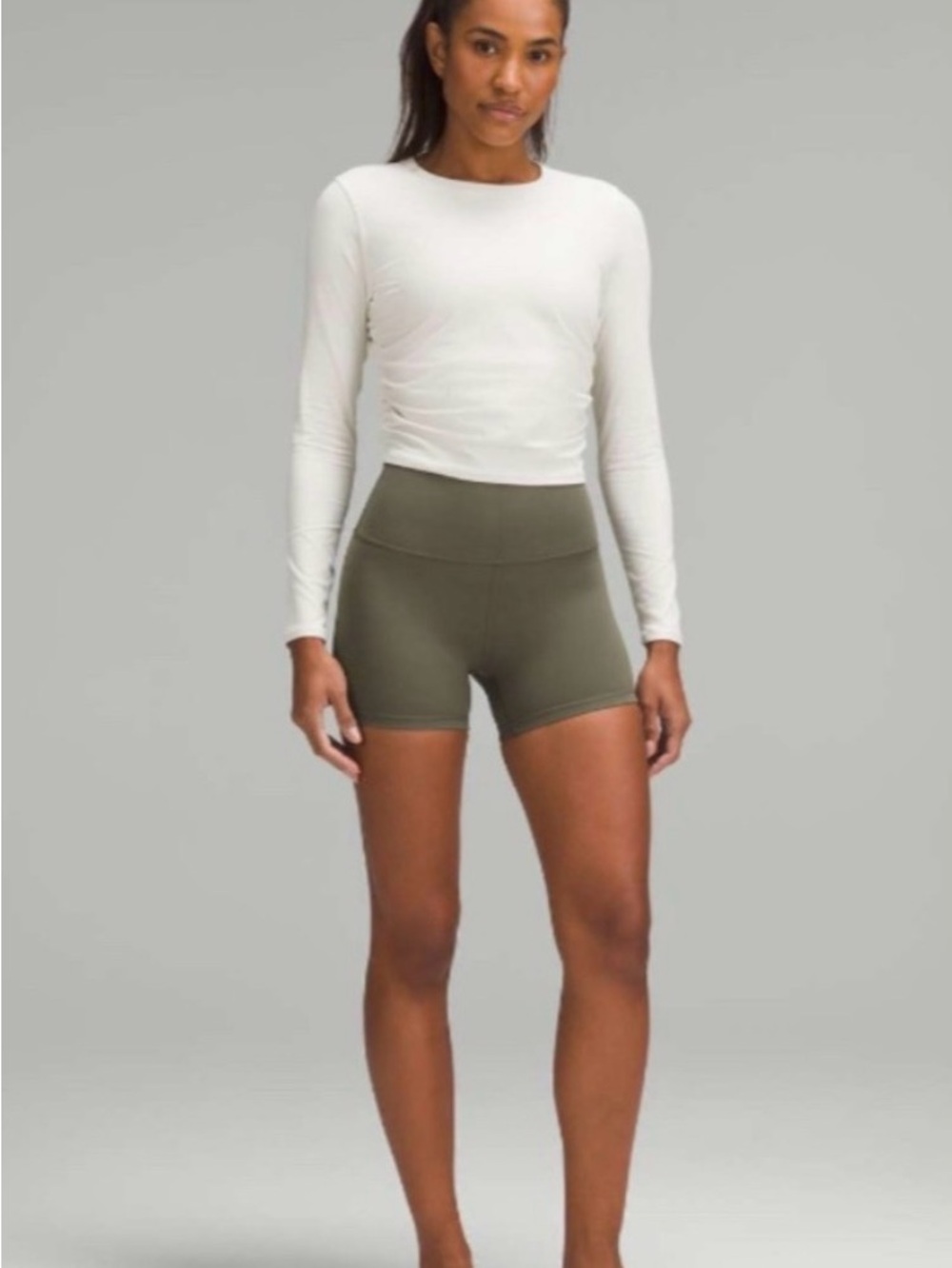 Lululemon Align High Rise Short 4” Army Green Women’s Shorts Size 10 NWT